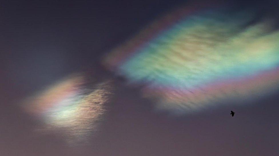 Rainbow coloured cloud