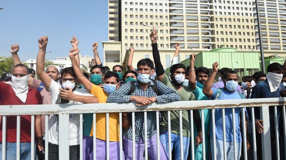 Nursing staff under private contract at a protest