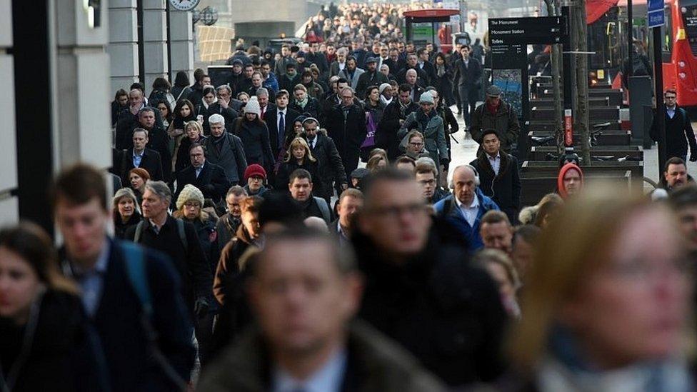 Commuters in central London