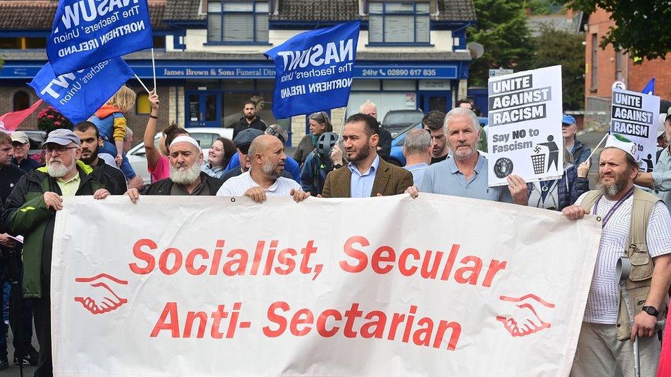 United Against Racism Belfast rally