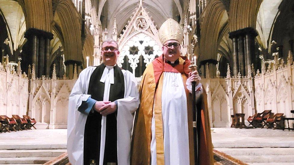 The Right Reverent Stephen Conway, right, alongside the interim Dean of Lincoln Cathedral, Rev Canon Simon Jones