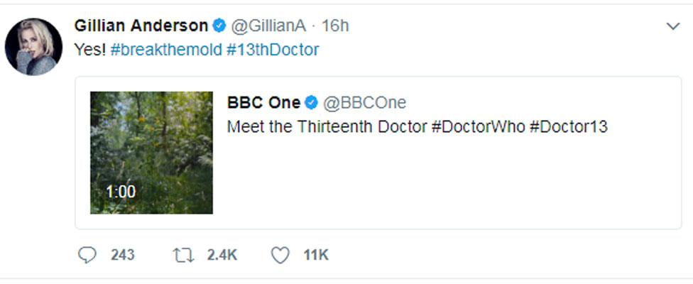 Gillian Anderson tweet