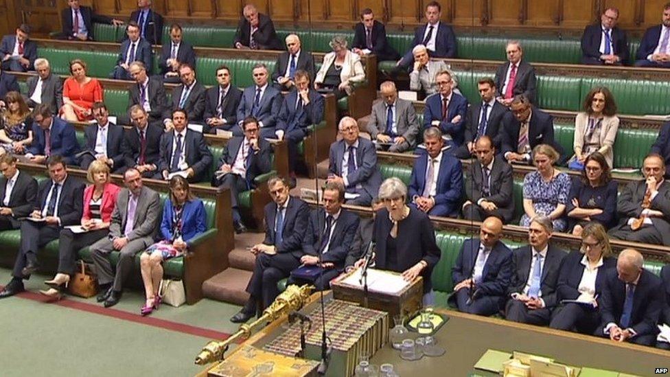 Theresa May in the House of Commons