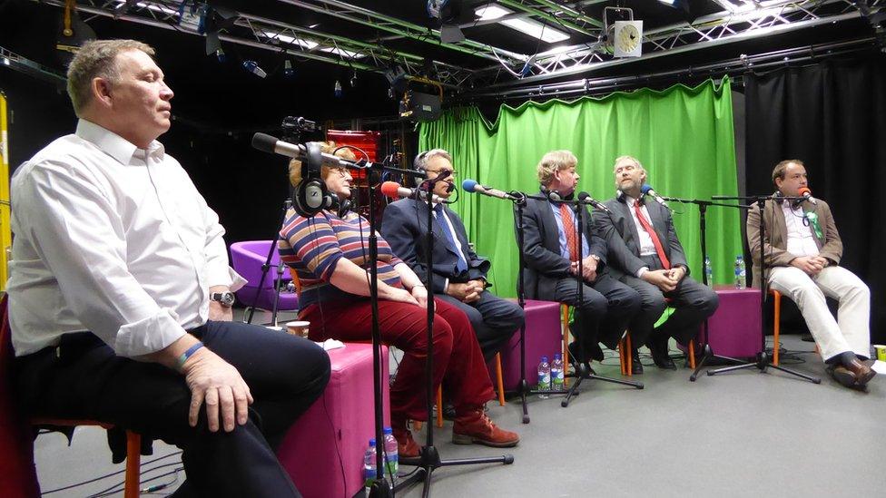 Candidates for Norfolk's police and crime commissioner when they met for a debate at BBC Radio Norfolk