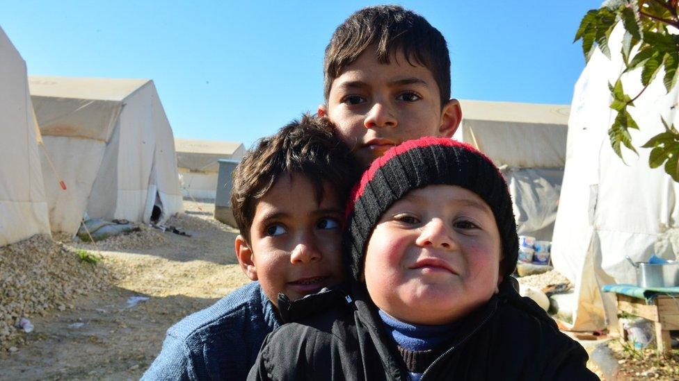 Syrian children pictured in Turkey in 2018