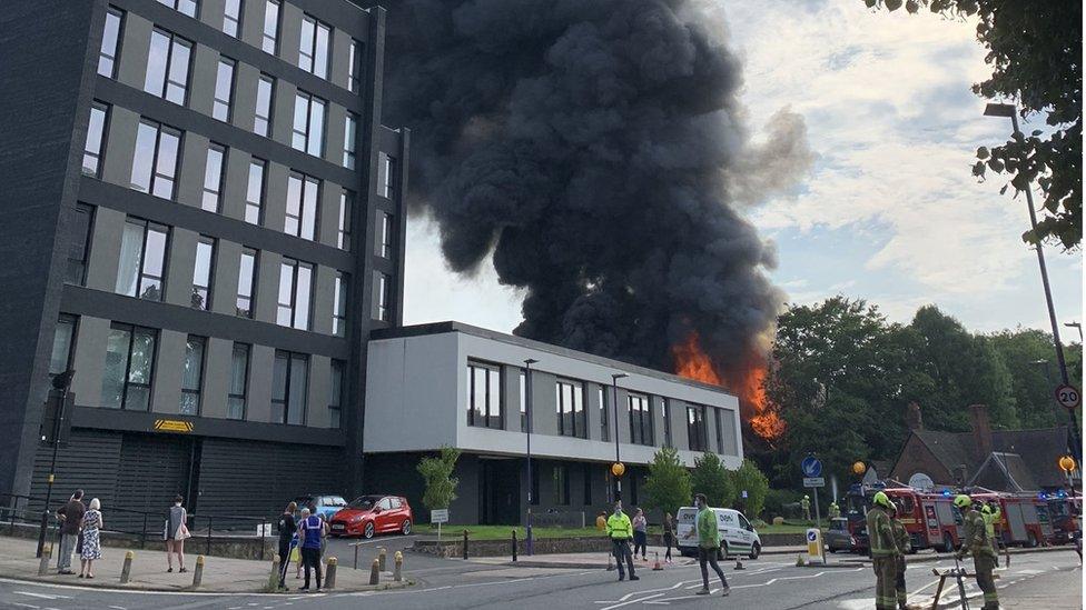 Fire at the Cadbury Club in Bournville, Birmingham