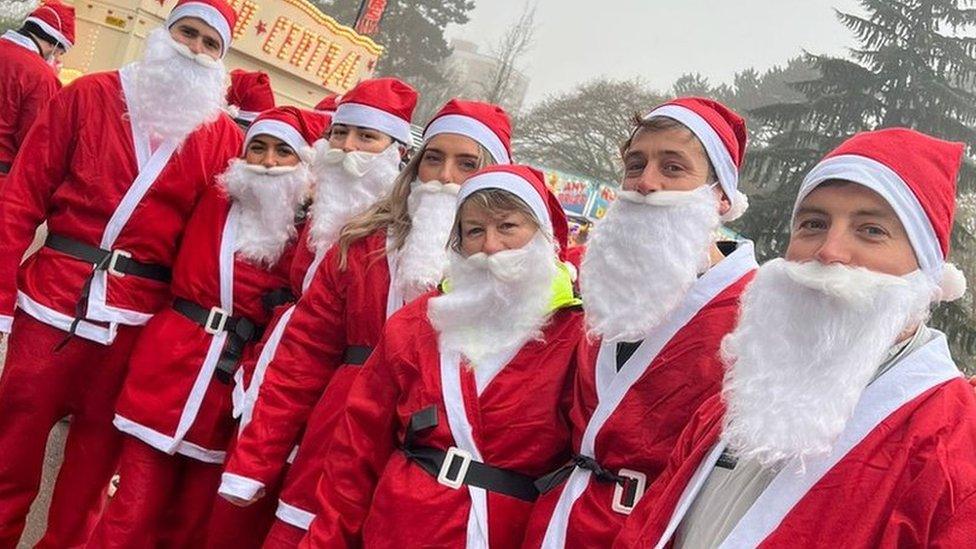 Runners in their outfits and beards in West Park