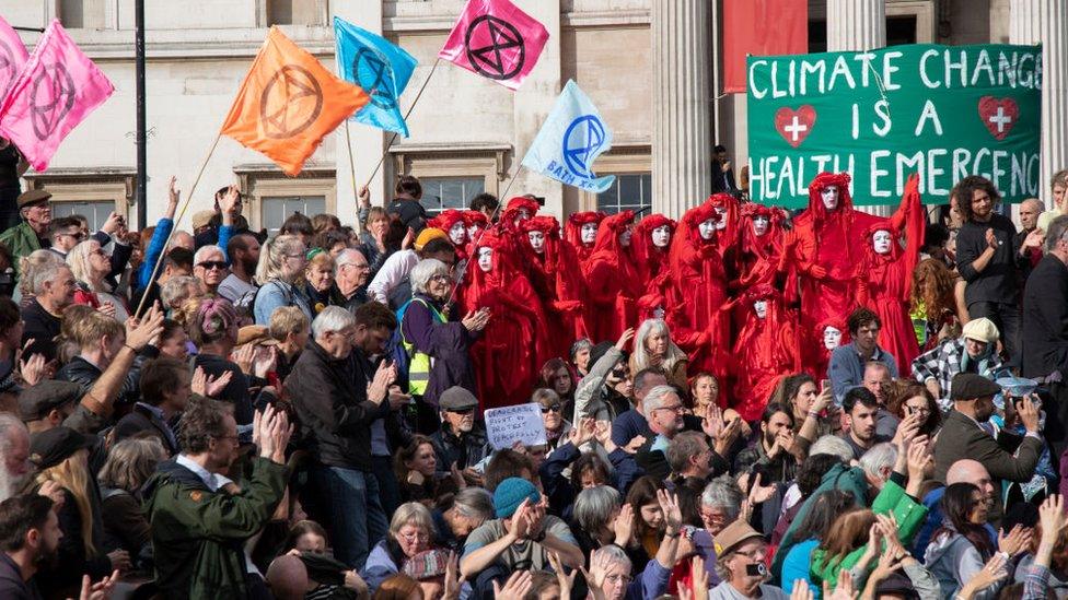 Protestors in Trafalgar Square