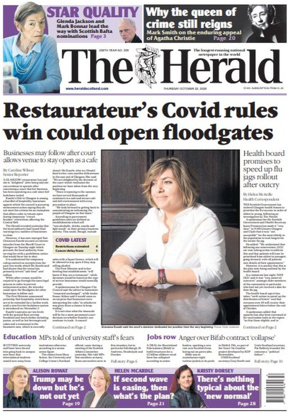 Herald front page