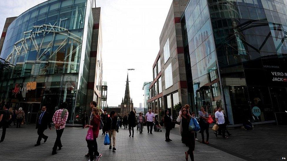 The bullring shopping centre in Birmingham