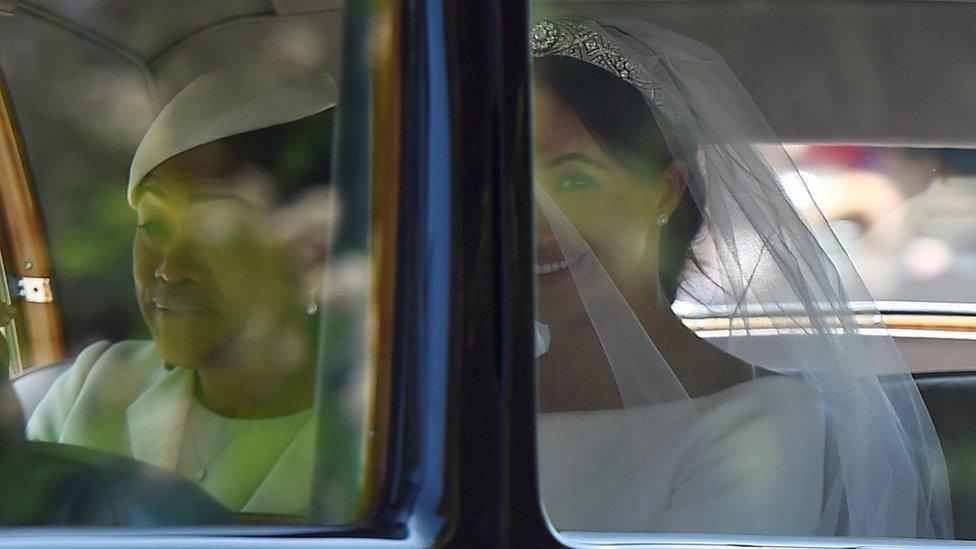 Meghan on her way to the chapel