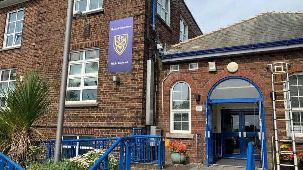 Entrance to Ballakermeen High School