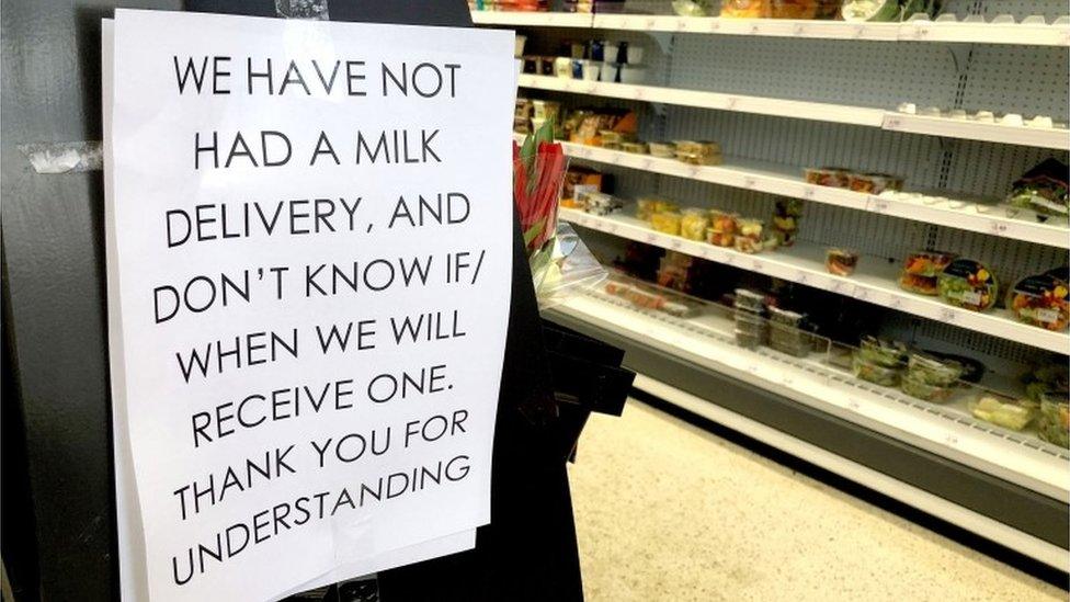 Sign in supermarket