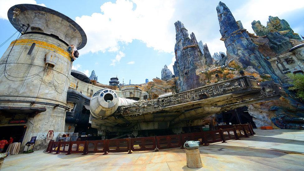 An exhibit at the Star Wars: Galaxy's Edge attraction at Disney's Hollywood Studios in Orlando