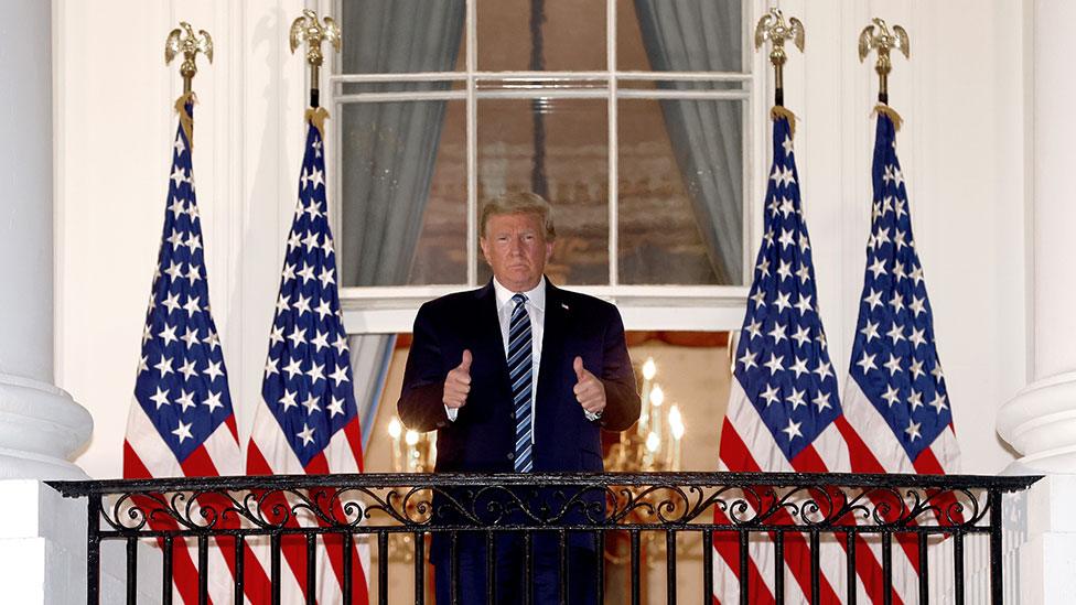 President Trump on the White House balcony