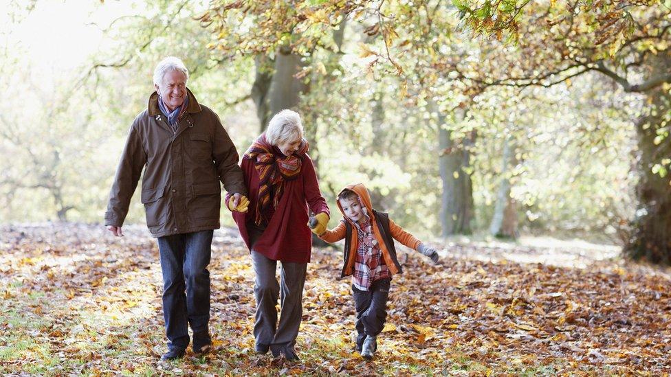 older couple and grandson