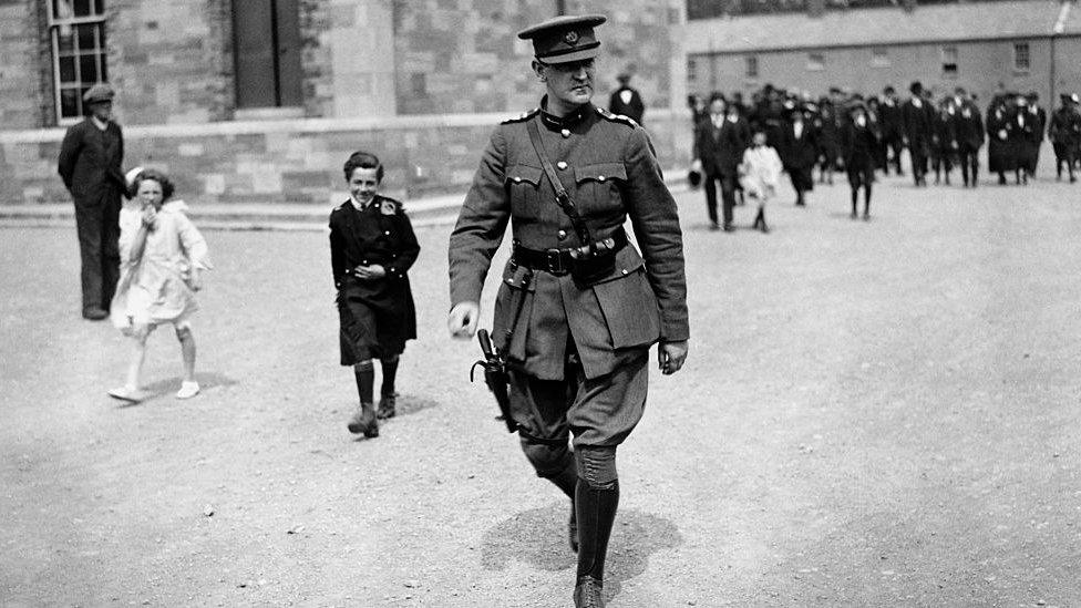 Michael Collins in his commander-in-chief uniform