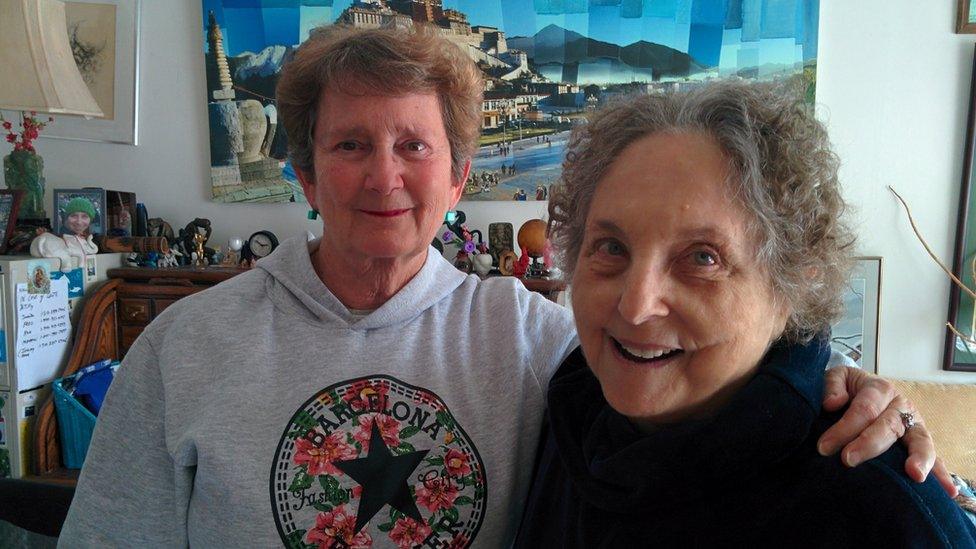 Laura (left) photographed with fellow-survivor Claire Janaro