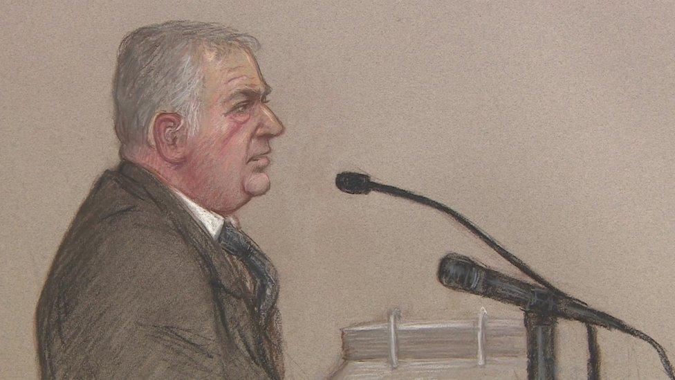 Court drawing of Andrew Gavaghan