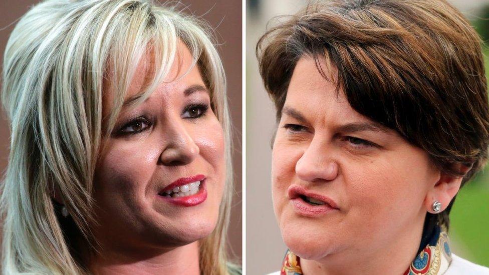 Michelle O'Neill, Vice President of Sinn Fein and Arlene Foster, leader of the DUP