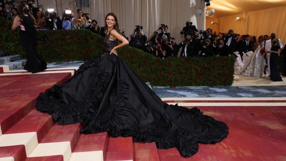 Kendall Jenner on the red carpet for the 2022 Met Gala