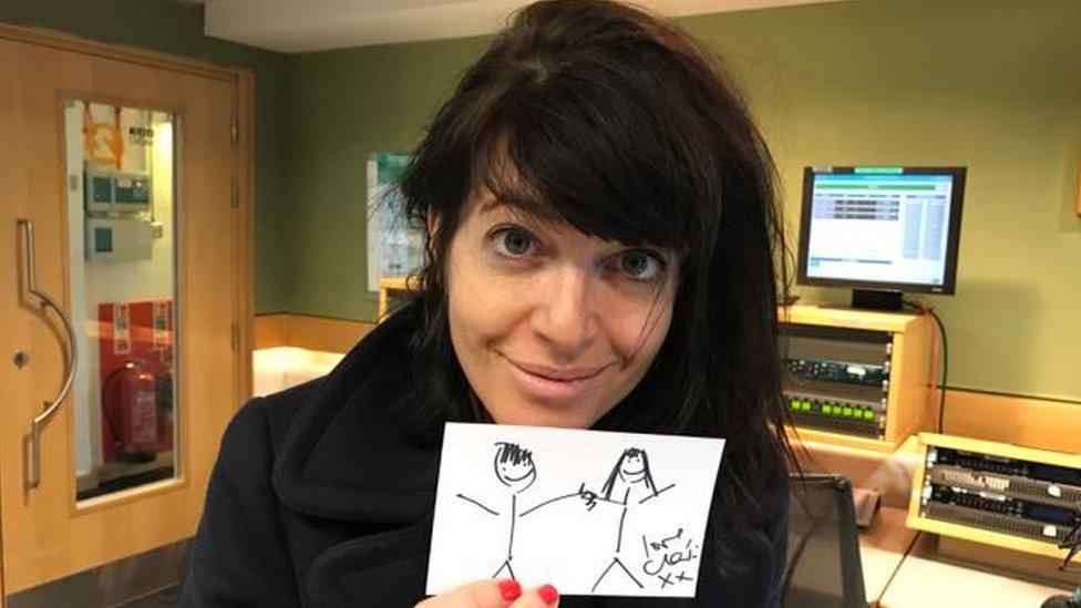 Claudia Winkleman and her drawing