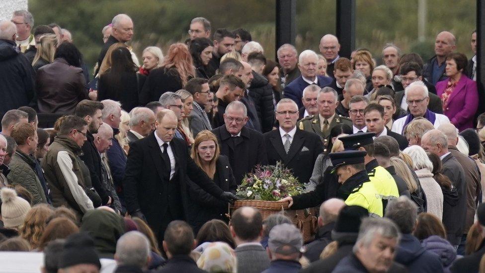 The coffin of Jessica Gallagher leaves St Michael's Church