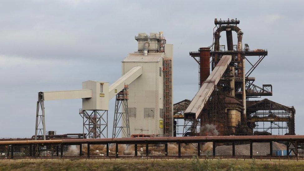 The old plant stands next to the Redcar blast furnace