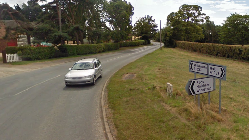 The A1033 runs between Hull and Withernsea general view