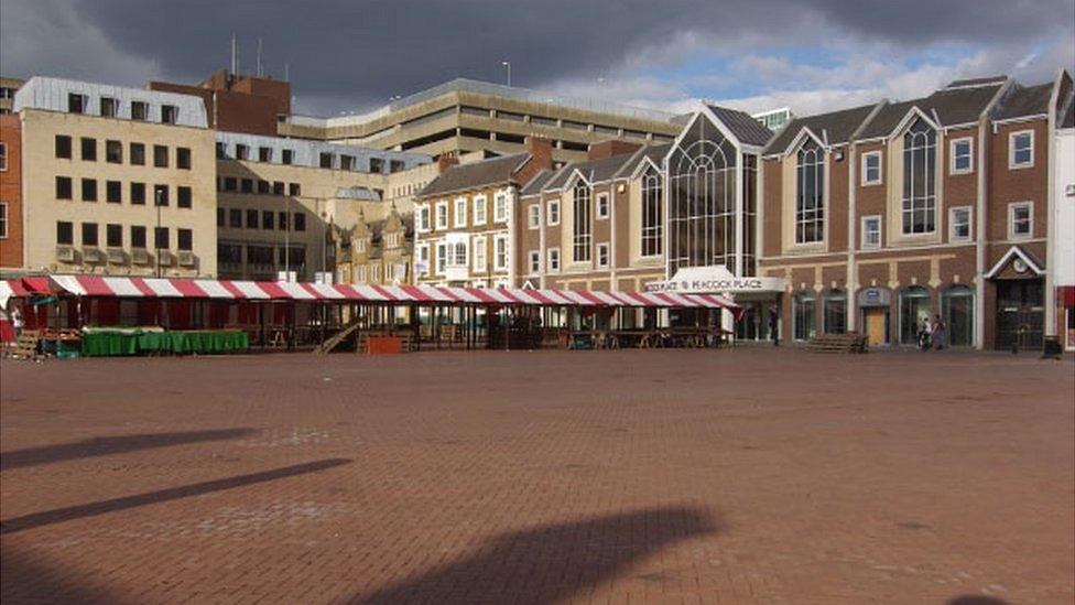 The former Peacock Place, Northampton,