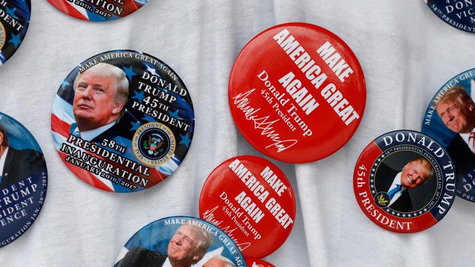 Inauguration merchandise is seen near the White House January 16, 2017 in Washington, DC