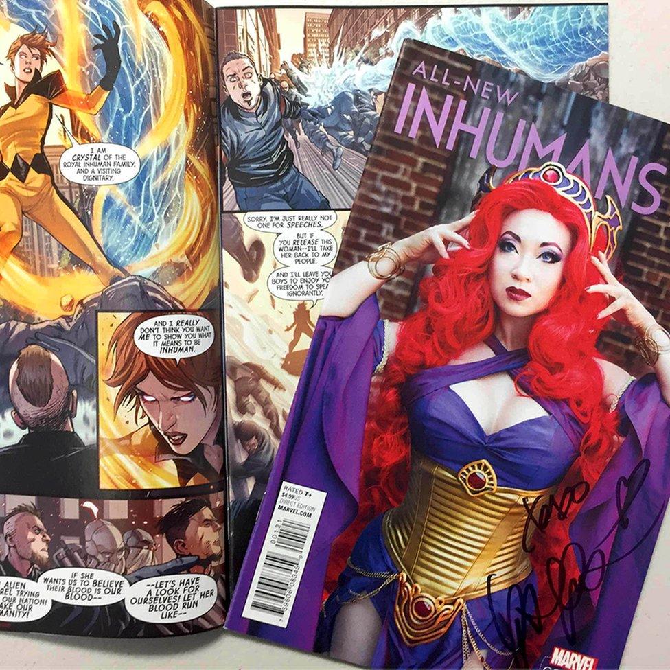 Yaya Han as Medusa on a comic book cover