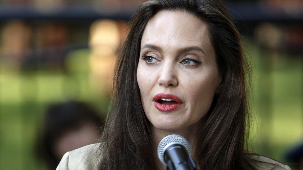 Angelina Jolie at the International Peace Support Centre in Nairobi, Kenya