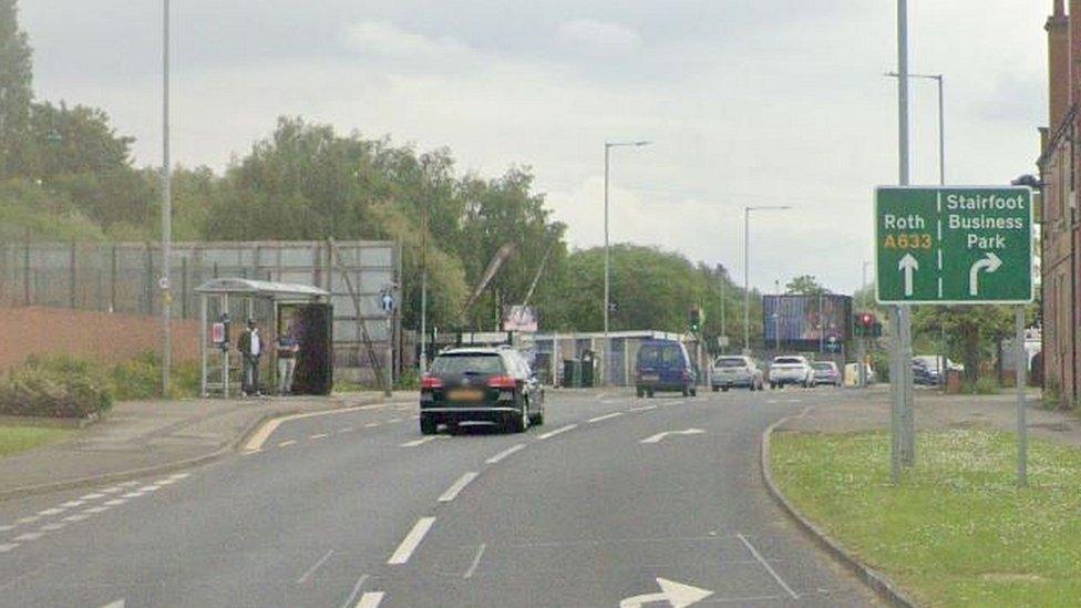 Wombwell Lane heading away from the Stairfoot roundabout