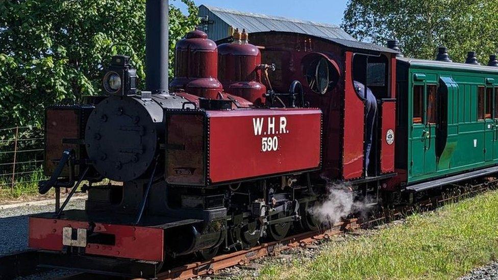 Newly restored Baldwin locomotive at the Welsh Highland Heritage Railway in Porthmadog