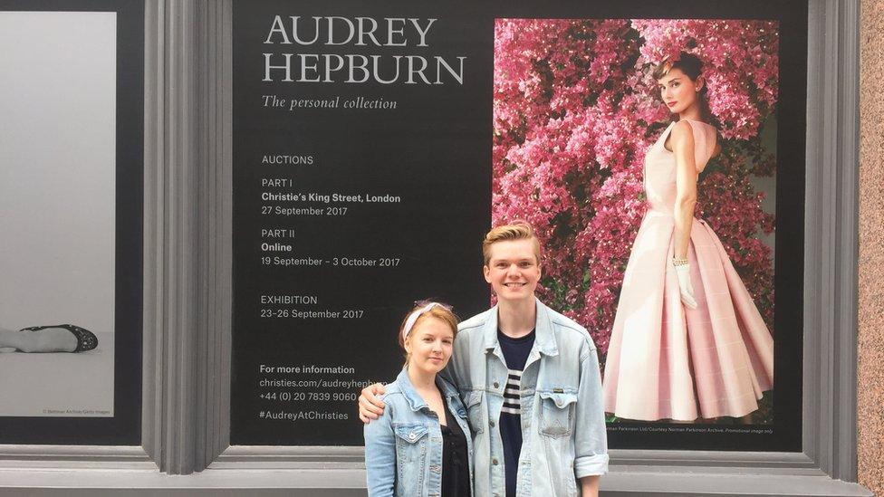 visitors Margreet and Henry outside Christies