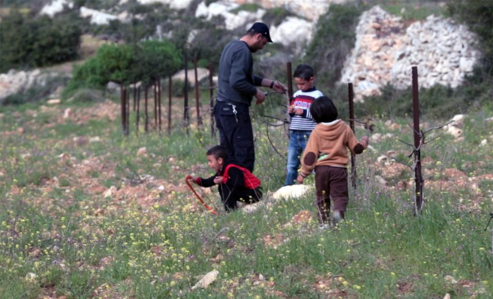 Mohammed Saad with his children