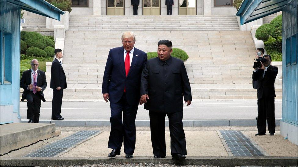 Donald Trump visits Kim Jong Un in North Korea in 2019