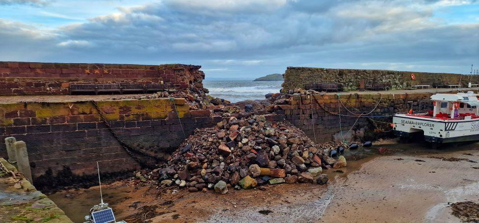 North Berwick Harbour damage