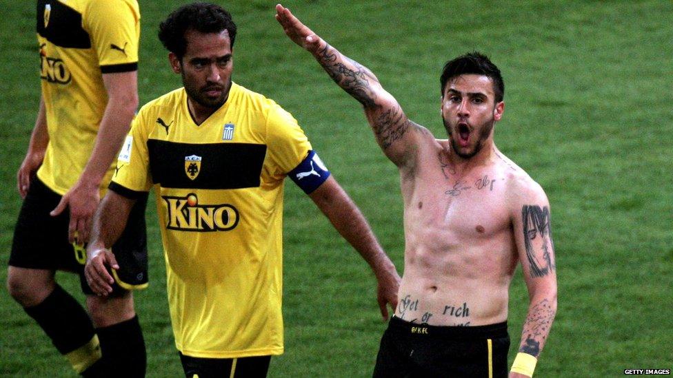 Giorgos Katidis celebrating a goal