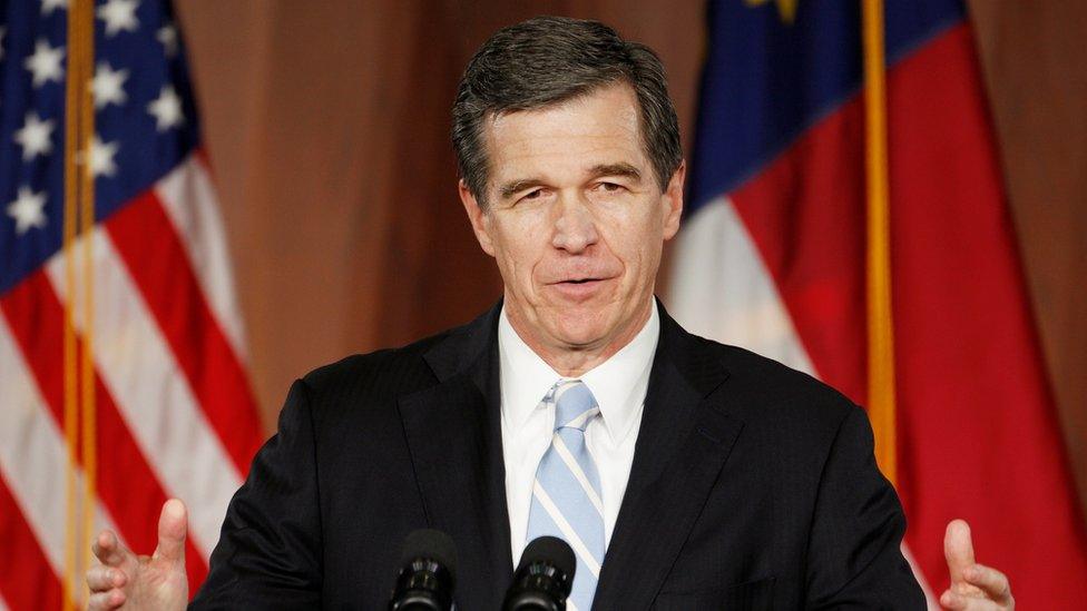 North Carolina Governor-elect Roy Cooper speaks to supporters at a victory rally