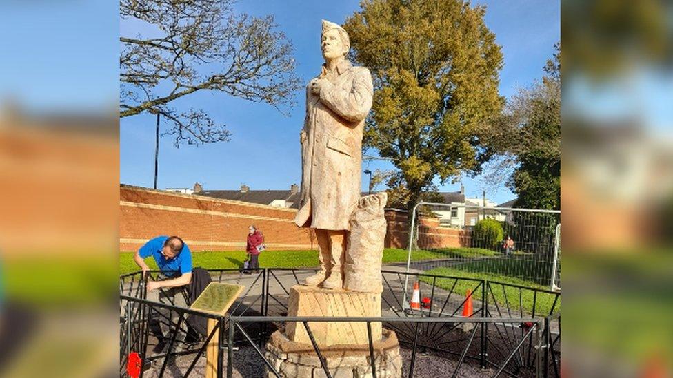 Statue of a soldier called 'Hope' in Vulcan