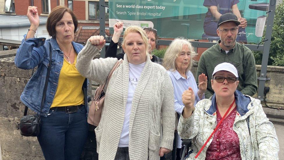 Campaigners outside Spire Bristol Hospital