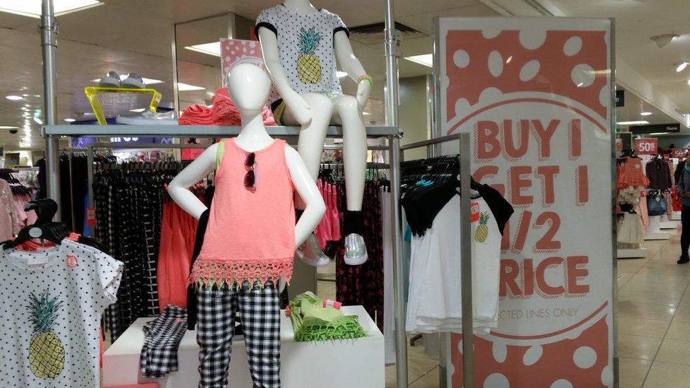 children's clothes and an buy one get one half price offer