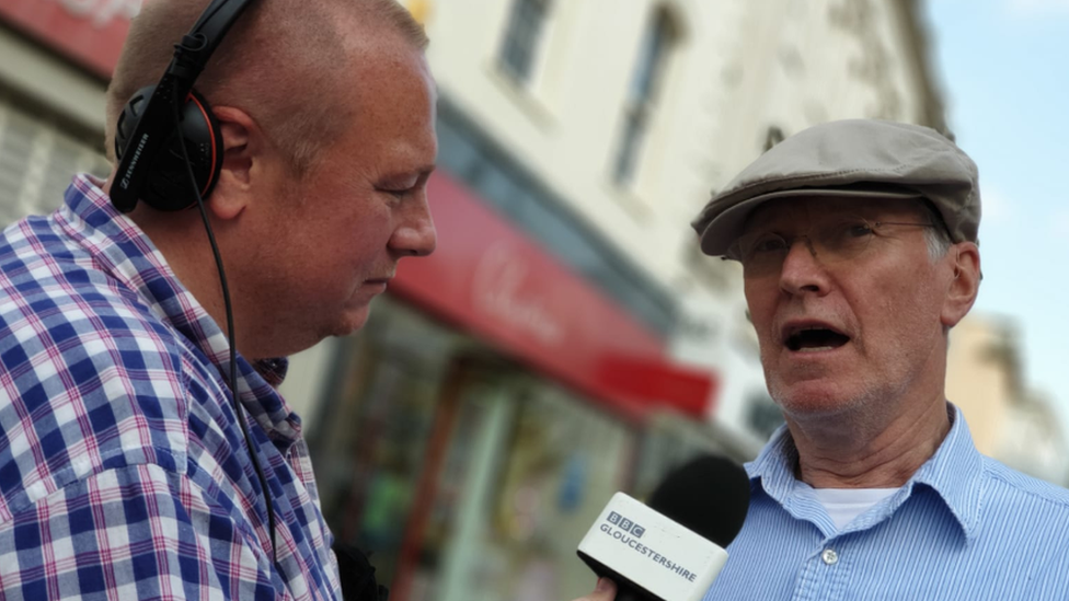 Steve Winwood being interviewed by BBC Gloucestershire's Steve Kitchen