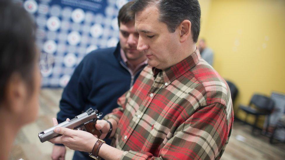 Mr Cruz at an Iowa gun range