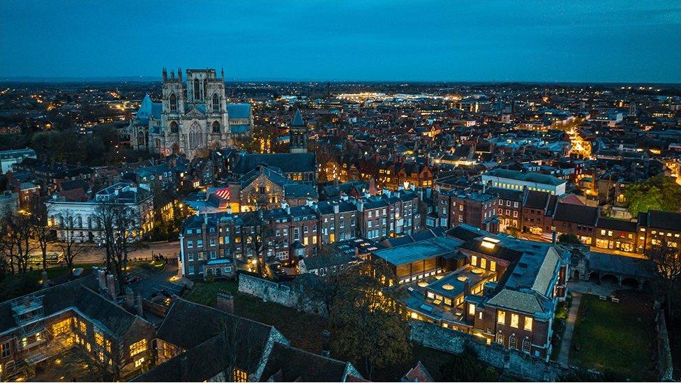 Nigh time view of York