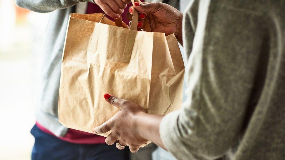 Stock image of a food delivery