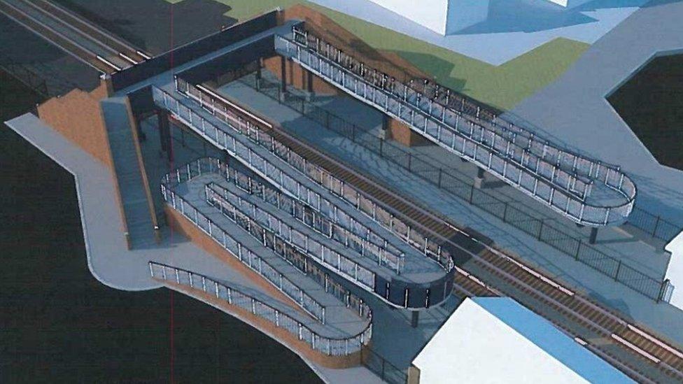 An artist's impression of the Wareham Station footbridge plan