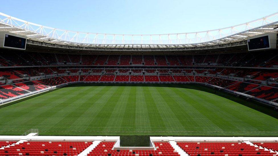 inside the Ahmad Bin Ali Stadium